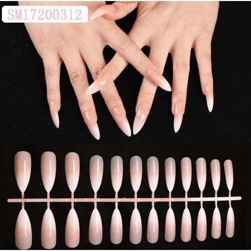 1set/24pcs French Fake Nails Matte /UV False Nail Detachable tips Nail Extension Manicure Art Press On Fake False Nails Beauty