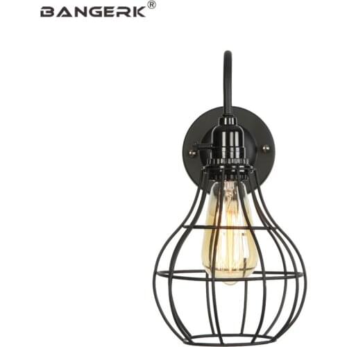 Industrial Wind Sconce Wall Lights E27 LED Edison Switch Iron Net Vintage Loft Wall Lamp Home Decor Indoor Lighting Fixtures