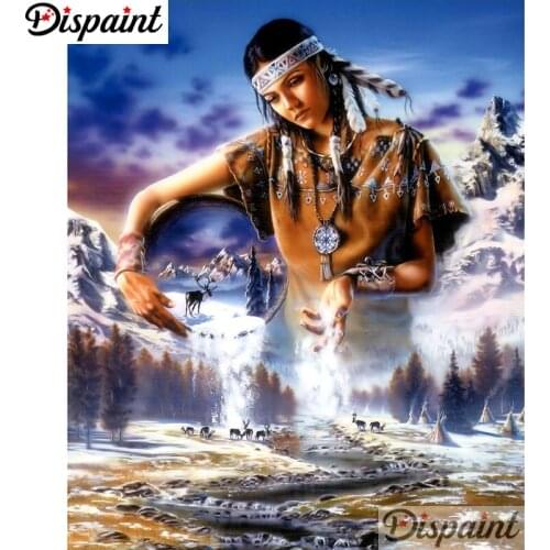 Dispaint Full Square/Round Drill 5D DIY Diamond Painting "Beauty scene" Embroidery Cross Stitch 5D Home Decor A10408