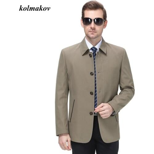 KOLMAKOV New Arrival Style Mens Leiseure Blazers Jacket Business Casual Solid Zipper Loose Jacket Coat Plus Size M-4XL
