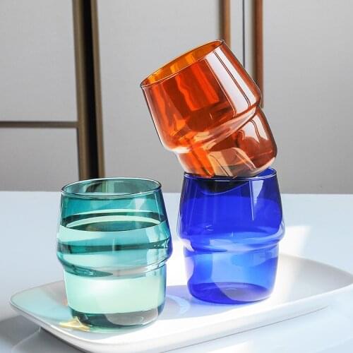 New Creative Glass Coffee Multicolor Flower Tea Juices Milk Cola Beer Glasses Cup Home Kitchen Office Heat Resistant Drinkware