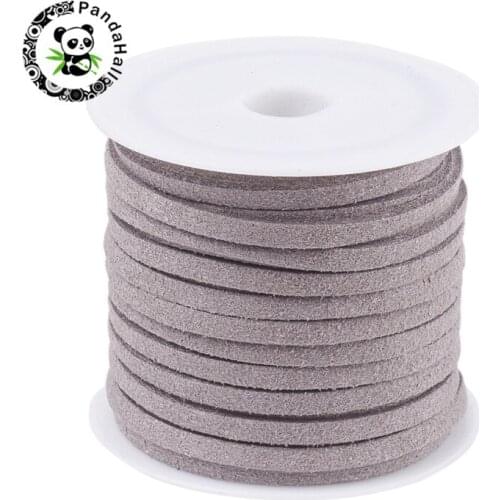 Pandahall 1 Roll 3x1.5mm Flat Faux Suede Cord Faux Suede Lace for Jewelry Making DIY Bracelet Stringing Materials about 5m/roll
