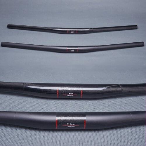 Full UD Carbon Fiber Bicycle MTB Handlebar Mountain Bike Bars 9 Degrees Backsweep Stem Diameter 31.8mm Width 580mm - 720mm