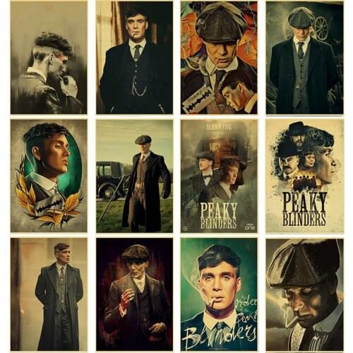Peaky Blinders-Movie Character Poster Canvas Painting and Print Wall Art Picture Modern Home Living Room Decoration Painting