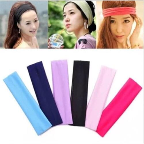 Imcute Women Headband Sport Yoga Hair Bands 2020 New Stretch Elastic Hair Band Turban Dance Girls Women Headwear 13 Color Hot