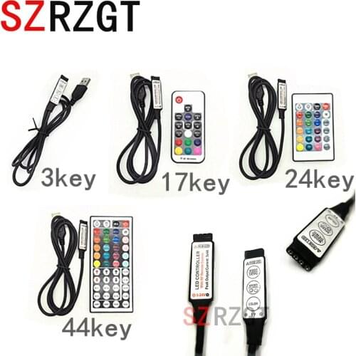 DC 5-24V USB Controller RF Wireless Remote control Dimmer mini 3key 17key 24key 44keys For 5050/2835/3528 RGB Led Strips lights
