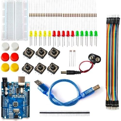New Starter Kit UNO R3 for arduino mini Breadboard LED jumper wire button compatile