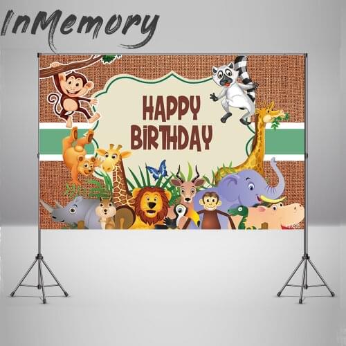 Forest Jungle Newborn Baby Shower Birthday Backdrop Vinyl Wild Safari Animal Photography Background For Photo Studio Photocall