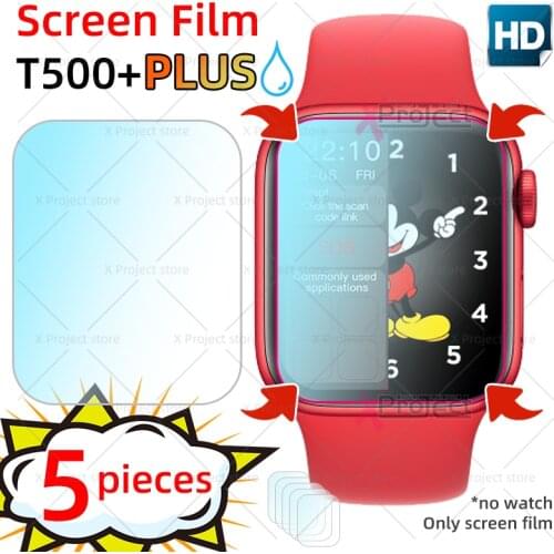 T500+PLUS Screen Film Smart Watch SmartWatch Hydrogel Protective Film Screen Protector PK T500 X6 X7 W46 W26 HW22 IWO 12 13 pro