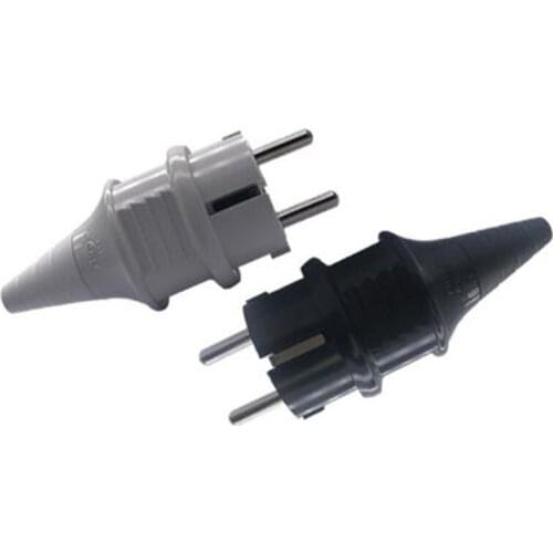 10PCS Black 16A 250V grounding removable AC Power adaptor plug EU Germany 2pin universal Waterproof Multifunction convertor plug