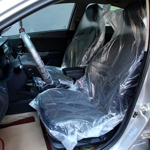 100PCS hot sale Disposable Plastic Car Van Seat Covers Vehicle Cover Valet Roll Protective