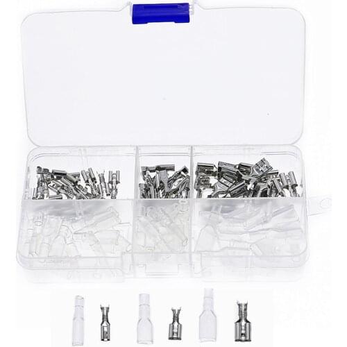 120pcs/Box 2.8 4.8 6.3 Insert Plug Spring Sheathed Wire Terminal Connector Cold Pressed Terminal Kit