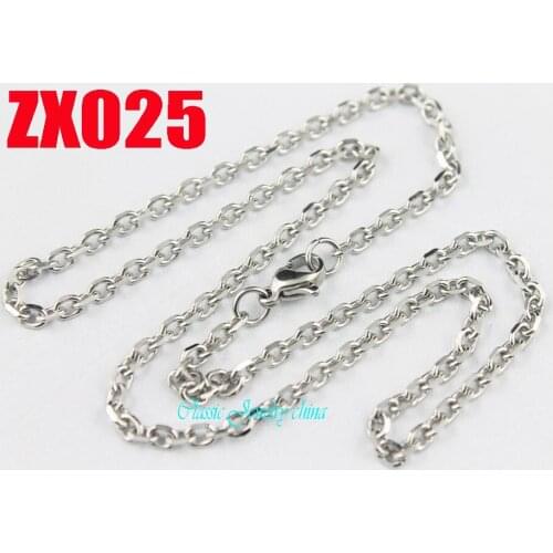 16"-38" 3mm Elliptic stainless steel necklace four surface grinding chain fashion jewelry parts chains 20pcs ZX025