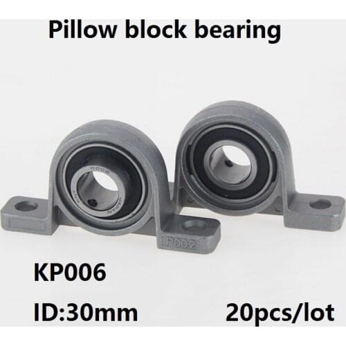 20pcs/lot KP006 30mm zinc alloy bearing pillow block Mounted support Spherical Roller Bearing Shaft Support Spherical Roller