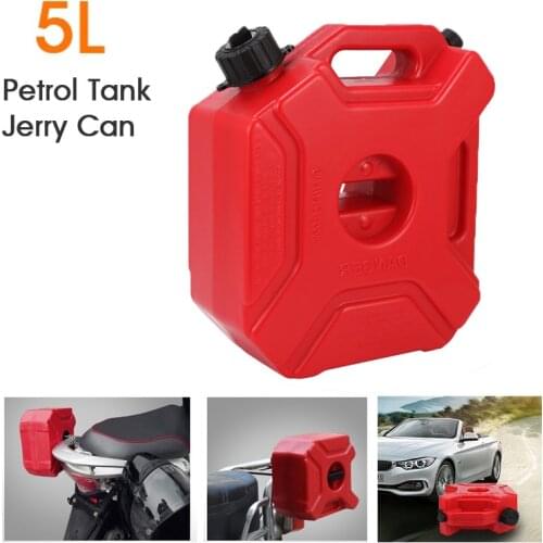 5L Fuel Tanks Plastic Petrol Cans Car Jerry Can with Bracket Motorcycle Jerrycan Gas Can Gasoline Oil Container Fuel Canister