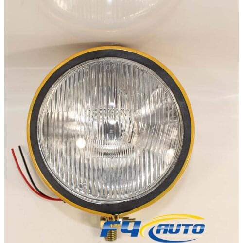 6Inch Round Yellow Metal Digger Work Light Lamps 12V OR 24V with Halogen H4 bulb include