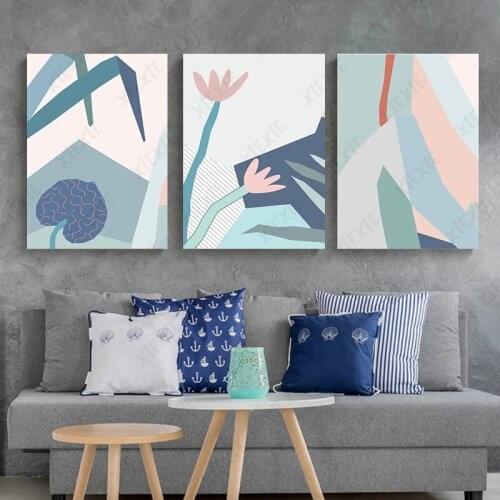Nordic Abstract Art Wallpaper Poster Plant Canvas Painting Elegant Print Picture Decoration Home Living Room Fresh Craft