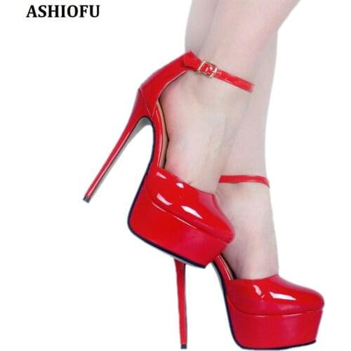 ASHIOFU Handmade New Ladies Dress Shoes Mary Janes D'orsay High Heel Pumps Wedding Sexy Fashion Evening Court Shoes