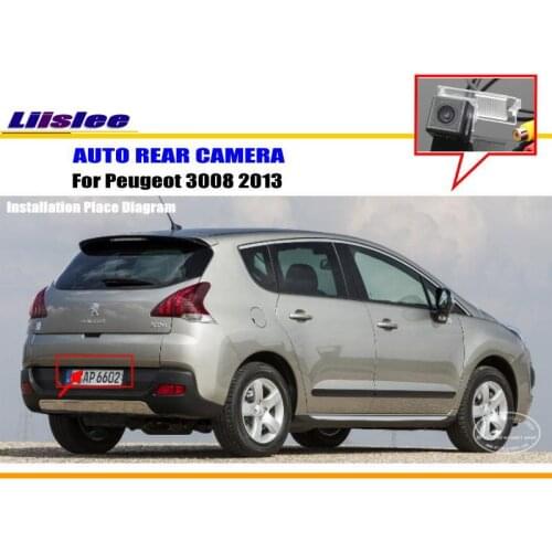 Car Reverse Back Up Rear View Camera For Peugeot 3008 2013 Auto Accessories HD CCD RCA PAL NTSC License Plate Light CAM