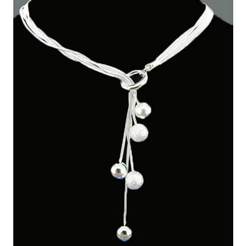 Free Shipping Fashion Jewelry Necklace Pendant Chain, S925 Jewelry Silver color Necklace tcr fwhm