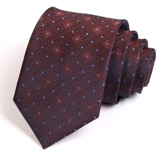Brand New Classical 8CM Wide Dark Red Ties For Men Business Suit Work Party Necktie Male High Quality Fashion Formal Neck Tie