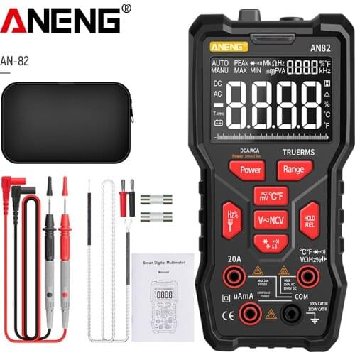 ANENG AN82 Digital Multimeter Professional 9999 DIY Transistor Capacitor NCV Testers True RMS Analog meter Multimetro