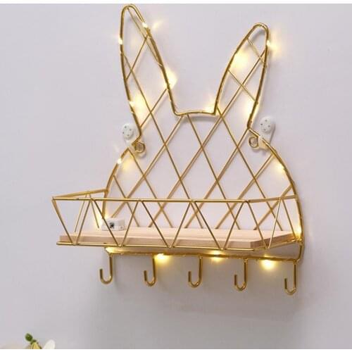 European Style Decorative Storage Rack Eco-Friendly Punch Free Iron Large Capacity Exquisite Storage Shelf Holder Storage Rack