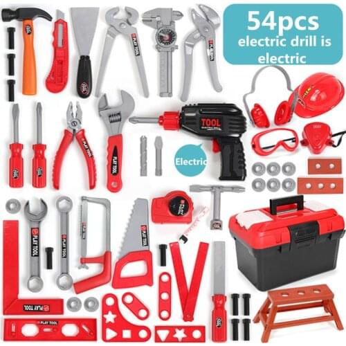 Kids Toolbox Kit Educational Toys Simulation Repair Tools Toys Drill Engineering 63HE