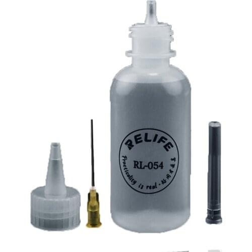 Relife RL-054 50ml Needle Tip Soldering Cleaning Clear Liquid Flux Alcohol Oil Dispenser Plastic Hand Bottle Cleaner DIY Repair