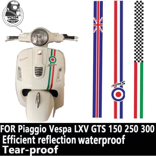 For Vespa LXV GTS 150 250 300 Fairing Decoration Waterproof and Tear-proof Super Sports Reflective Stickers