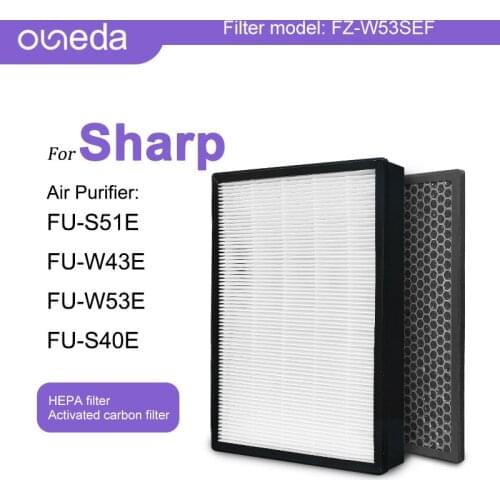 Hepa Filter Air Purifier Sharp FU-W53TA FU-W43TA FU-S51TA FU-S40TA air purifier filter Home Air Filter FZ-W53SEF Carbon Filter