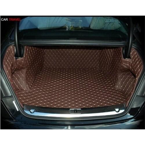 Good quality! Full set trunk mats for Audi A8 Long model 2017-2011 durable waterproof cargo liner mats boot carpets for A8 2015