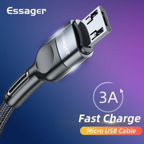 Essager 3A Micro USB Cable For Samsung S7 Xiaomi Redmi Android Mobile Phone Data Cable Microusb Charger Fast Charging Wire Cord