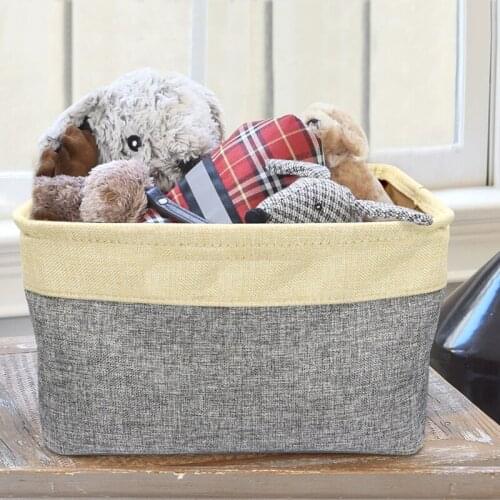 Pet Dog Toy Storage Basket Dog Canvas Bag Foldable Pet Toys Linen Storage Box Bins Dog Accessories Pet Supplies Toy Storage Box