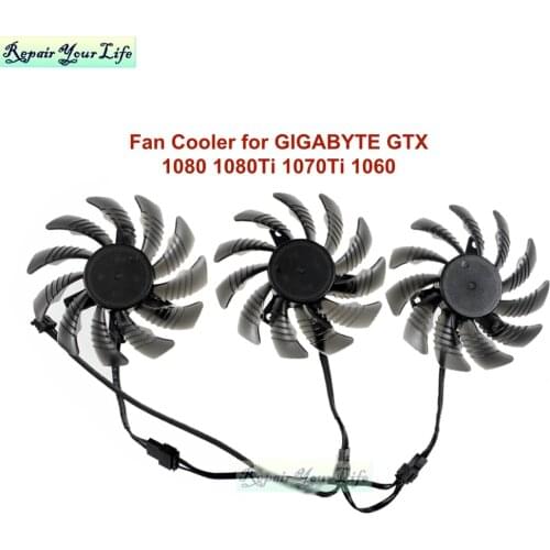 75mm Computer Graphics Card Fan Cooling Fans for GIGABYTE GTX1060 GTX1070 GTX 1080 1080Ti 1070Ti 1060 T128010SU Cooler Radiator