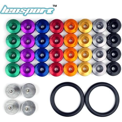 Leosport- JDM Style Aluminum Bumper Quick Release Fasteners Fender Washers For Honda Civic Integra And Universal Car with Logo