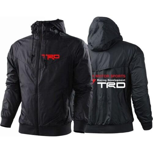 Summer Toyota Motorsport TRD Hoodies Male Harajuku Windbreaker solid Zipper Coats Print Jackets Sport Mans Car Logo College Top