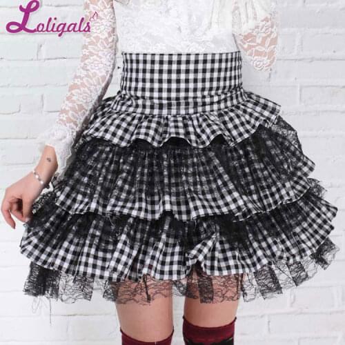 Sweet Harajuku Plaid Tutu Skirt Classic Checkered Girls Tiered Mini Skirt