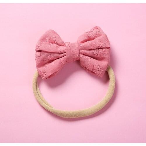 Nylon Bow Baby Headband Infant Lace Print Hairbands Toddler Spring Summer Head Band Traceless Hair Accessories Soft Bandage