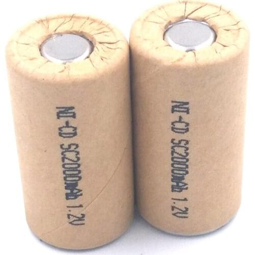 Ni-CD SC2000mAh 15pcs SC1.5Ah battery cell,rechargeable battery cell,discharge rate 10C-15C,power tool battery cell