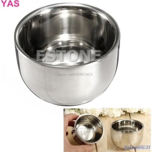 New Stainless Steel Metal Shaving Shave Brush Mug Bowl Cup 7.2cm #Y207E# Hot Sale