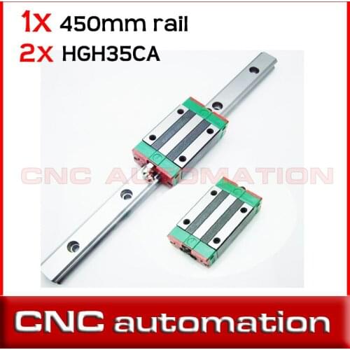 NEW 35mm linear guide 1pc HGR35 L 450mm Linear Rail and 2pcs HGH35CA Linear Block Carriage CNC parts