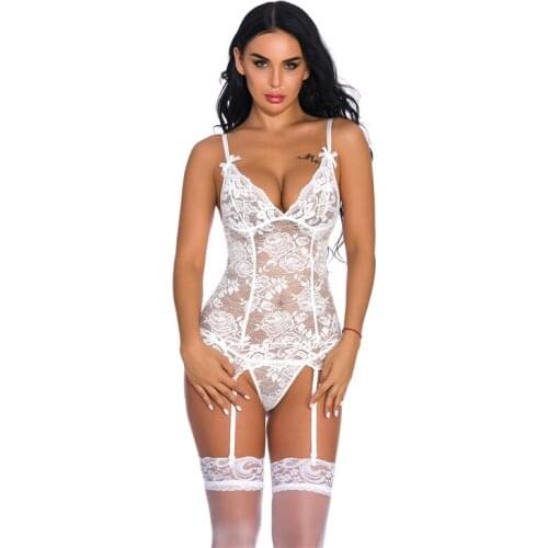 New Women Sexy Lingerie Hot Lace Bodysuit Open Erotic Costumes Plus Size Underwear Set Lingerie Porn Adult Sex Outfit