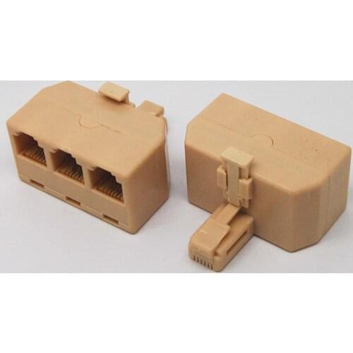 10pcs RJ11 Splitter 1 Male to 3 Female Adapter Divider Telephone Phone Fax