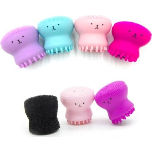 1pc Silicone Octopus Facial Cleansing Brush Deep Cleaning Exfoliator Brush to Shrink Pores Foaming Face Washing Brush Skin Care