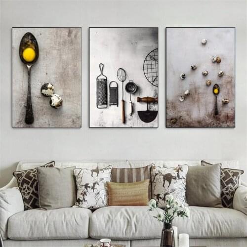 Nordic Classical Kitchen Utensils Poster and Prints Canvas Painting Modern Mural Wall Art Picture for Kitchen Room Home Decor