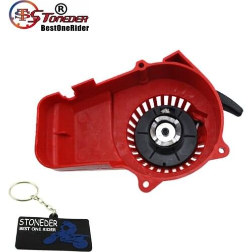 STONEDER Red Plastic Recoil Pull Starter For 2 Stroke 47cc 49cc Mini Moto Dirt Pocket Bike ATV Quad 4 Wheeler