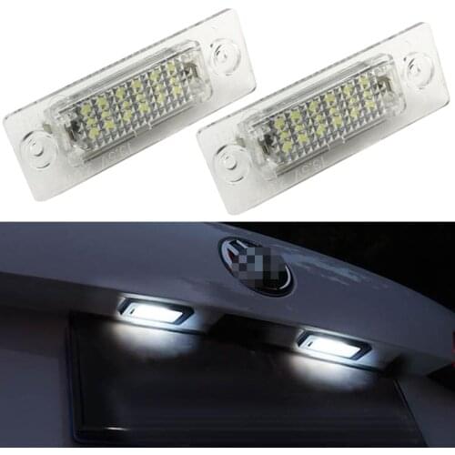 2pcs led License Plate Light Canbus For Skoda Superb MK1 VW Caddy Mk3 Jetta Golf Plus Mk5 Passat B5.5 B6 Touran Transporter T5