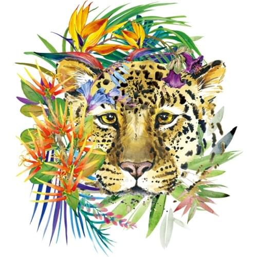 NEW Attractive Leopard Patches Diy Stickers Iron On Labels Denim Thermal For Clothes T-shirt Heat Transfer Vinyl Stickers