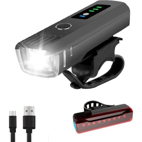 Bicycle LED Warning Light-controlled Front Light + Tail Light LED Night Bike Lights Outdoor Cycling Equipment Accessories